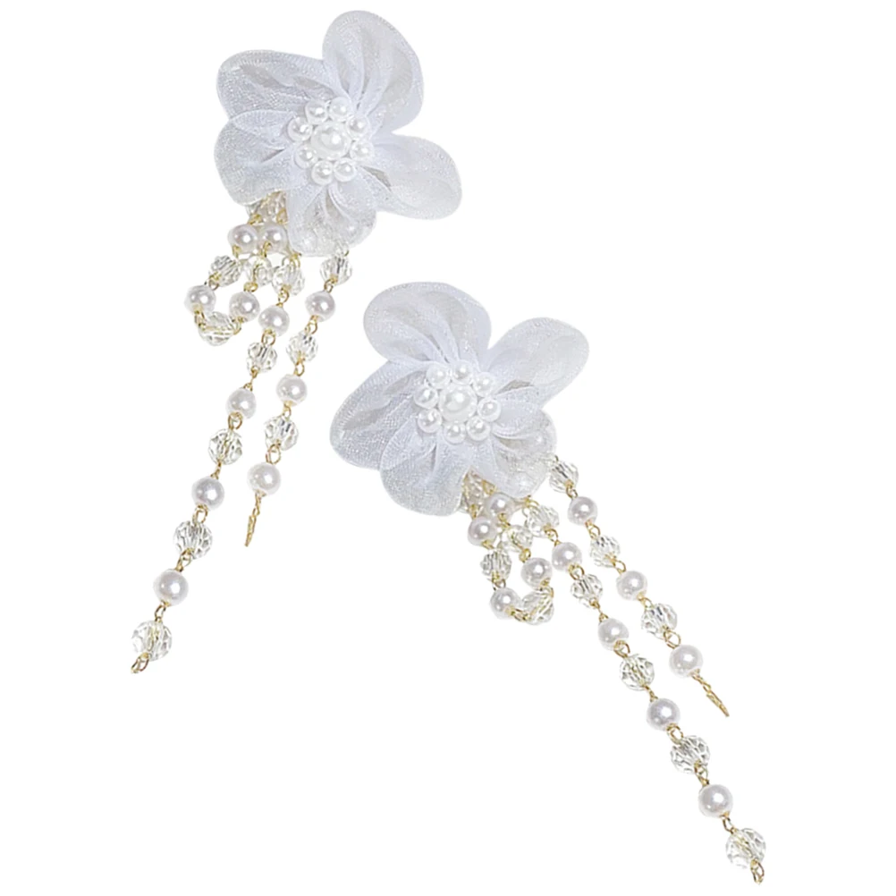 

Flower Pearl Dangle Earrings Lightweight Fashion Jewelry Women Birthday Party Prom Graduation Banquet Spring Summer Accessories