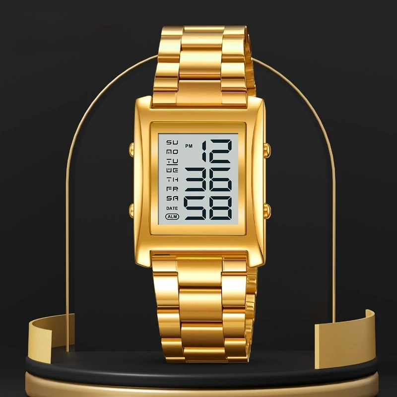 

Mens 2550 Stainless Steel Watch Strap Waterproof Digital Luxury Watches Alarm Dial Alloy Case Wholesale