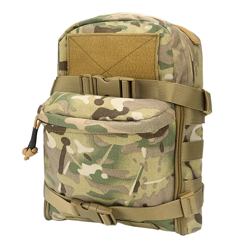 Mini borsa per idratazione zaino tattico porta vescica d'acqua borsa con cerniera MOLLE borsa da caccia nylon 500D sport all'aria aperta