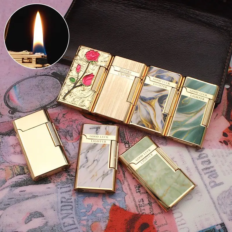 

2026 New High-end Metal Lighter Sliding Wheel Flame Side and Abrasive Wheel Lighter for Men Accessory Cigarette Accessories