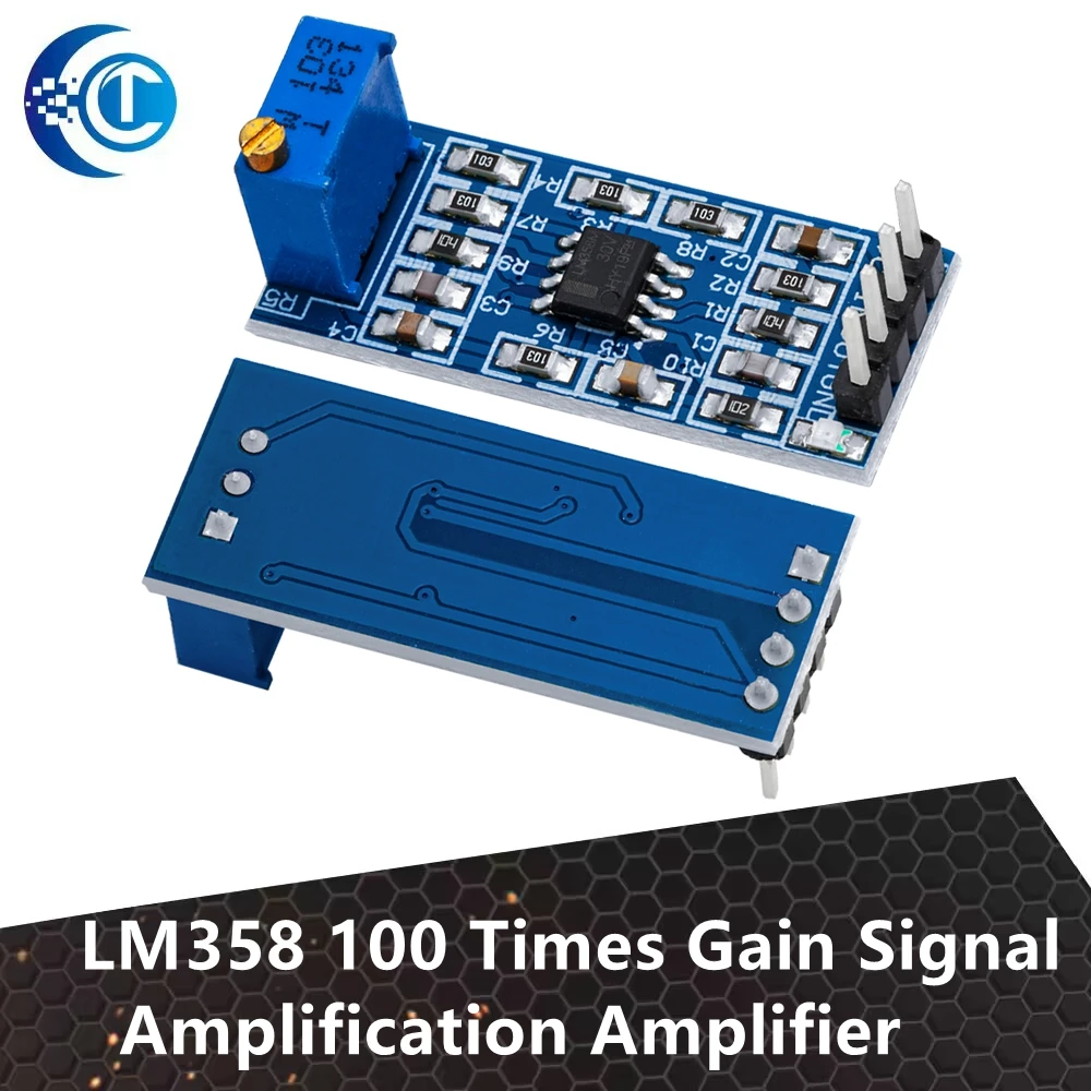 1PCS/5PCS   LM358 100 Times Gain Signal Amplification Amplifier Operational Amplifier Module 5V-12V