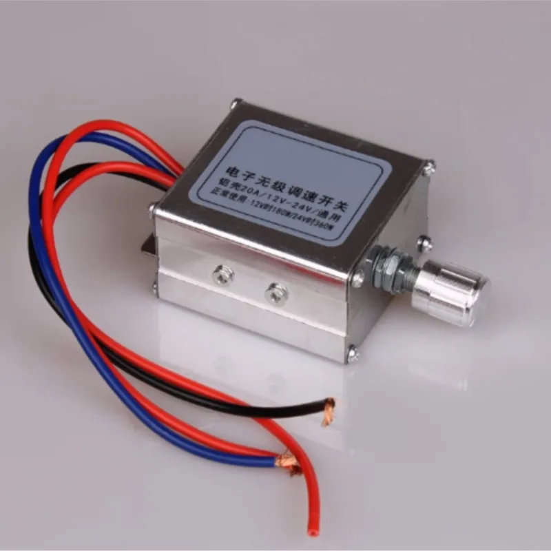 2 pieces 12V24V Car Stepless Speed Control Switch Motor Fan Motor Controller 360W Voltage Regulation High-power DC