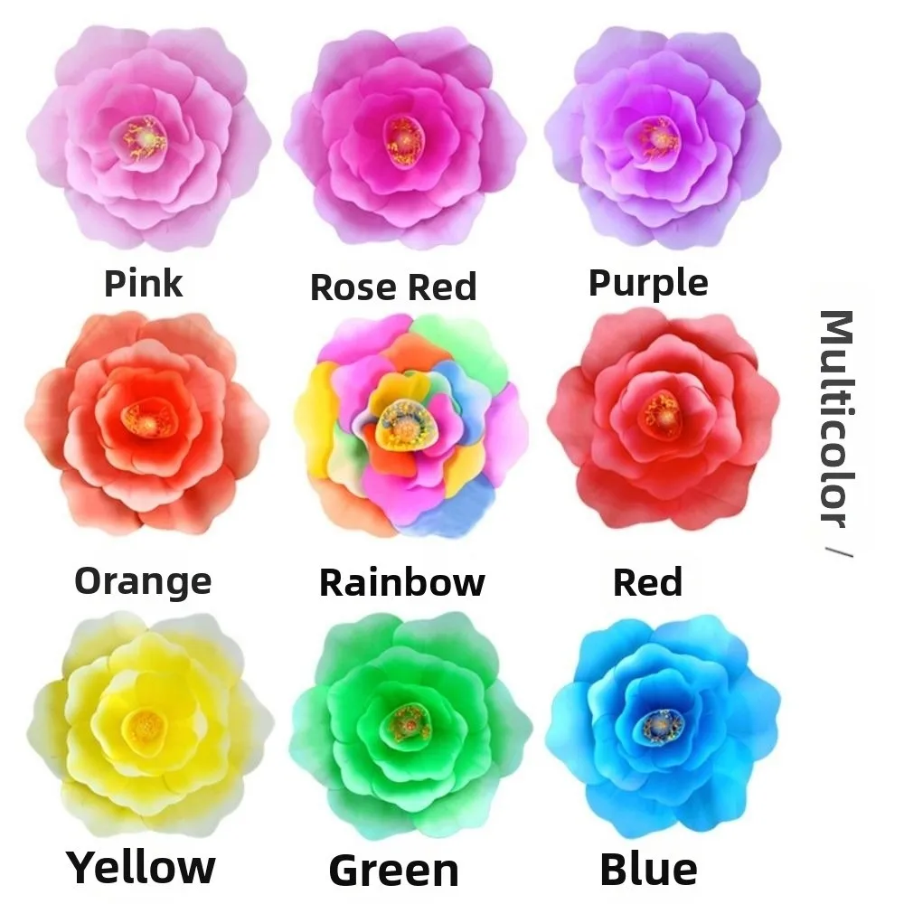 

New 20/30/40/50cm Peony Flower Dance Props Cloth Colorful Kindergarten Dance Performance Creative Performance Hand held Flower