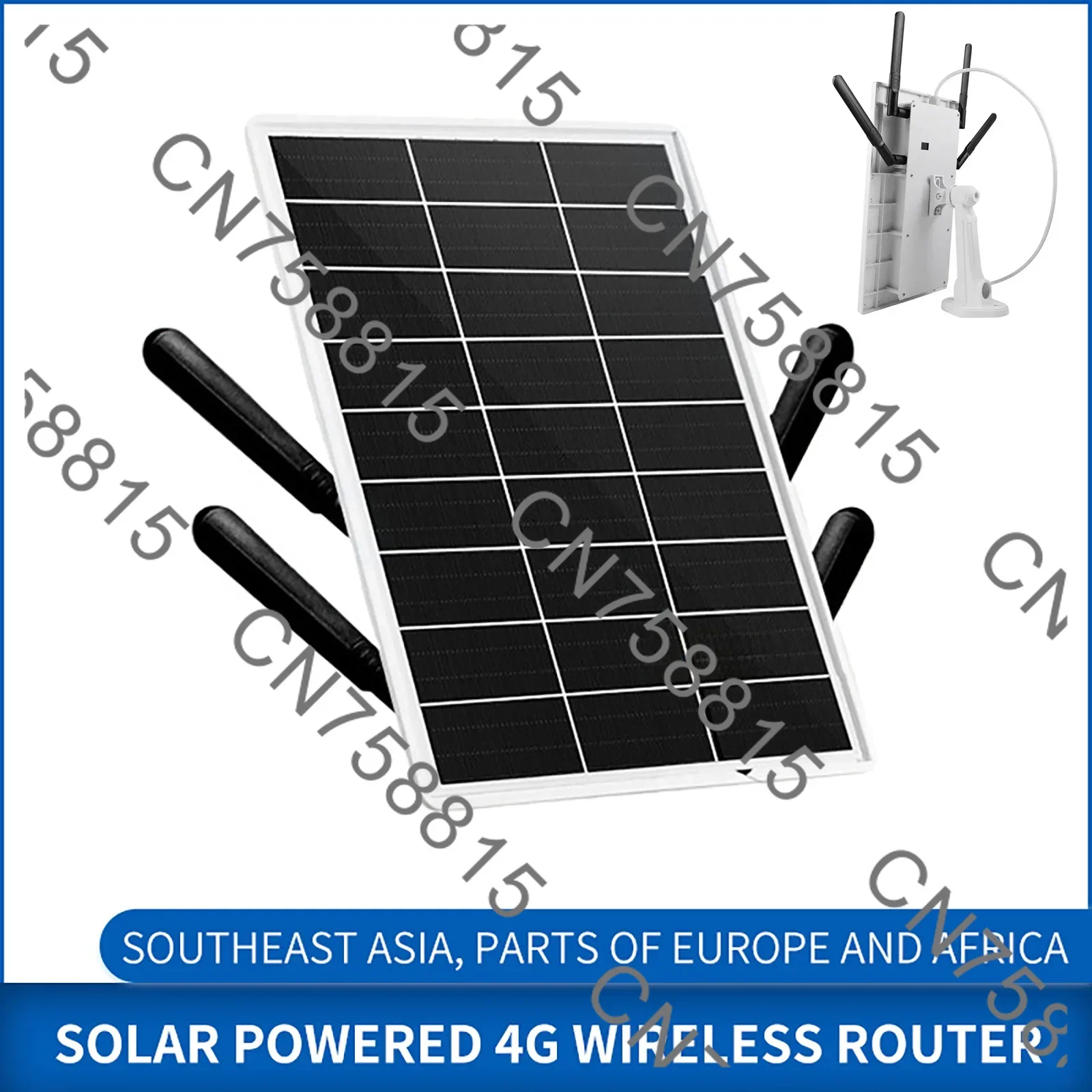 for Outdoor Security Camera Phone PC,Solar Panel Powered 4G WiFi Router 15W 25600mAh Modem Router with SIM Card Slot