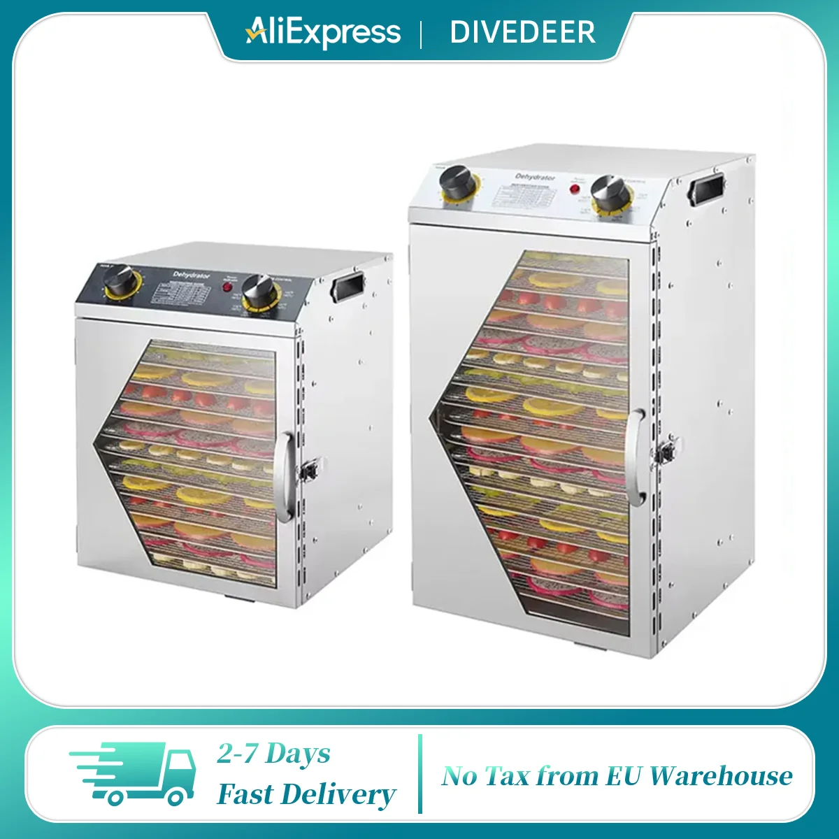 DIVEDEER Deshidratador multifunción para el hogar, compacto, para frutas, aperitivos, carne, verduras, secador de alimentos, deshidratador, secador de aire