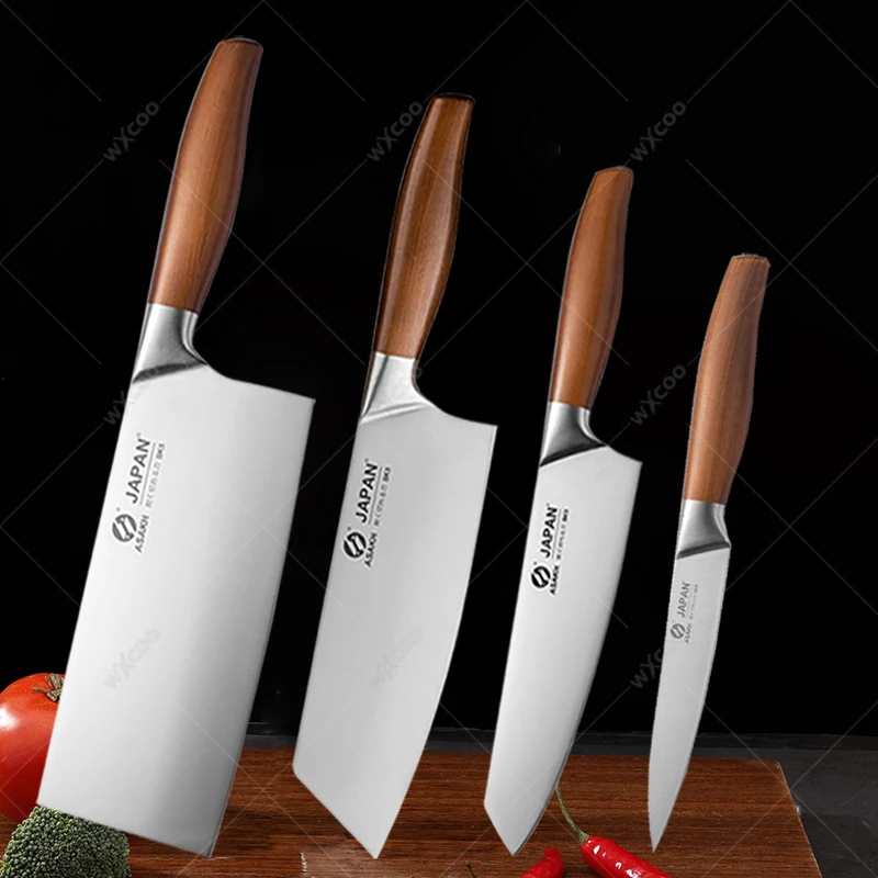 

WXCOO Japanese Kitchen Knives Set Stainless Steel Boning Knife Professional Chef Knife Meat Cleaver Kitchen Fruit Utility Knife