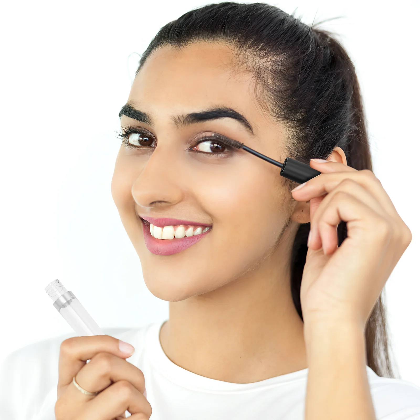 2 set di tubi vuoti per mascara, imbuto per volume fai da te e bacchetta, piccolo contenitore per trucco per bottiglia di crema per ciglia con imbuti