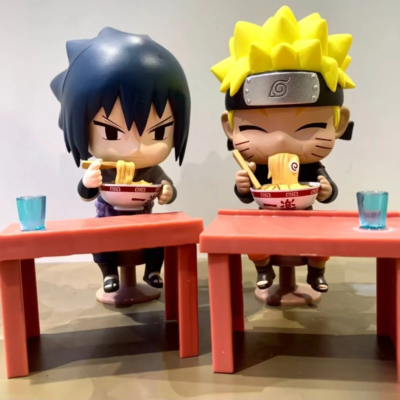 Caja ciega con temática de NARUTO Ramen, versión Q de adorno de mesa, muñeca Uzumaki Naruto, juguetes, regalo de vacaciones, periféricos de Anime