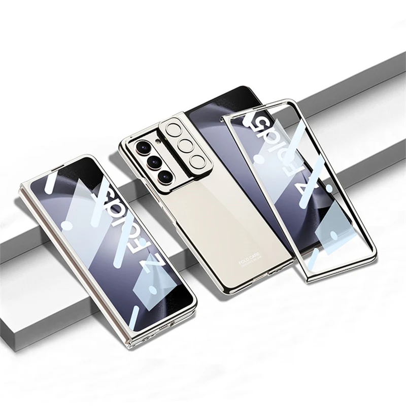 Mirage Sliding Window Case Film, Lntegrated Phone Case for Samsung Galaxy Fold 5 4 3 2, Fall Proof Rear Cover Camera