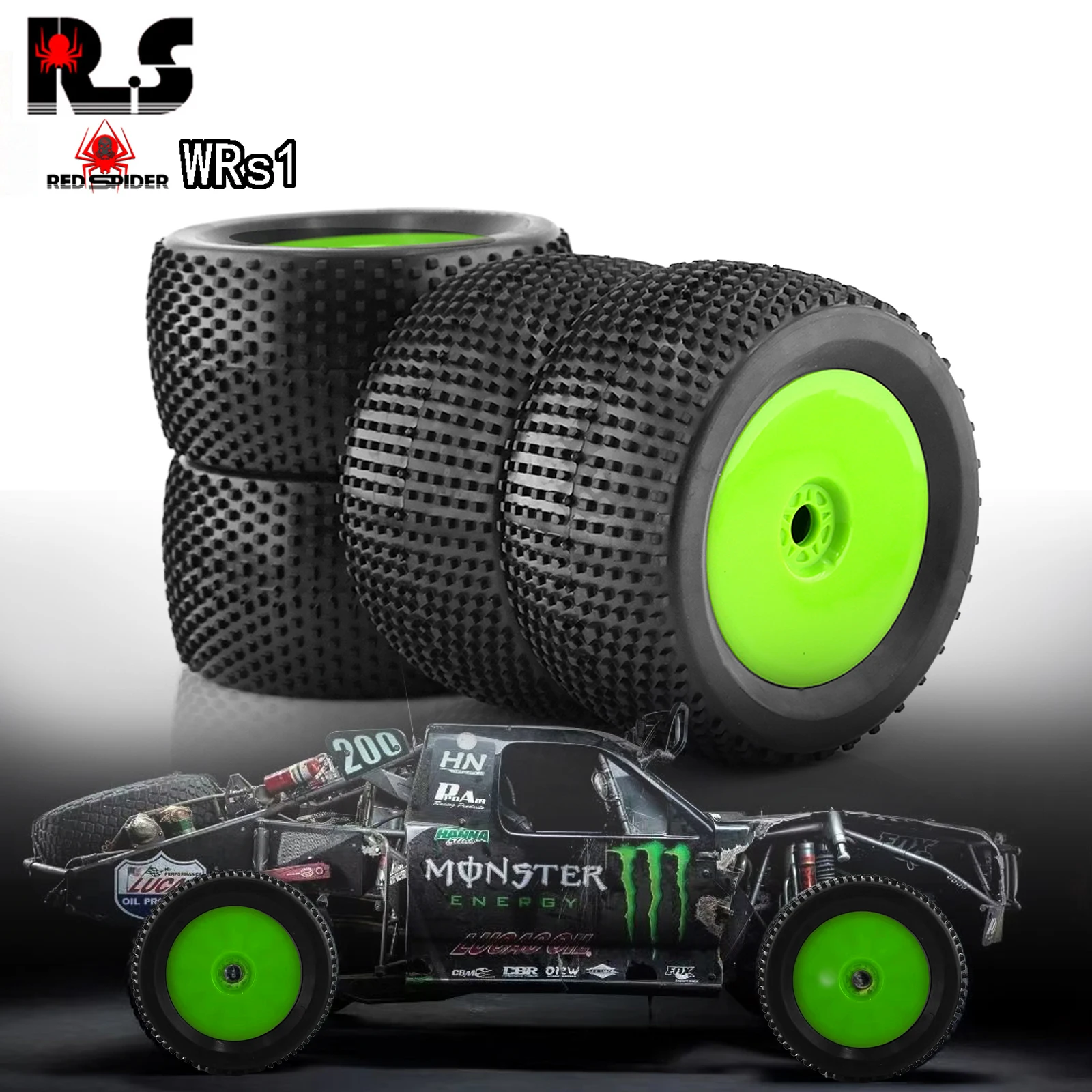 Pneus de caminhão de corrida off road 1/8 rc od 5.51 "e rodas 17mm hex para 1:8 buggy caminhão carro arrma kraton typhon 6s 3s talion 6s