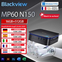 Blackview Mini PC MP60 Intel N150 16GB + 512GB SSD 4K 60Hz HD Dual HDMI Up to 3.6GHz 4 Cores 4 Threads New Windows 11 Windows 11 Pro