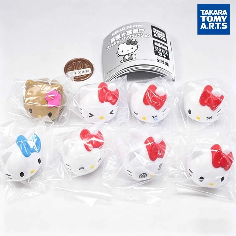 

Takara Tomy Hello Kitty Gashapon Finger Ring Mood Expression Collectible Figurine Desktop Decor Sanrio Adult Collection Display