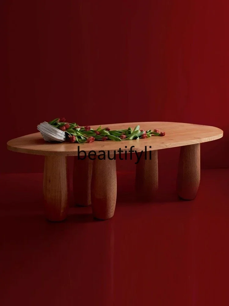 

X New Minimalist Living Room Retro Simple Solid Wood Ash Dining Table
