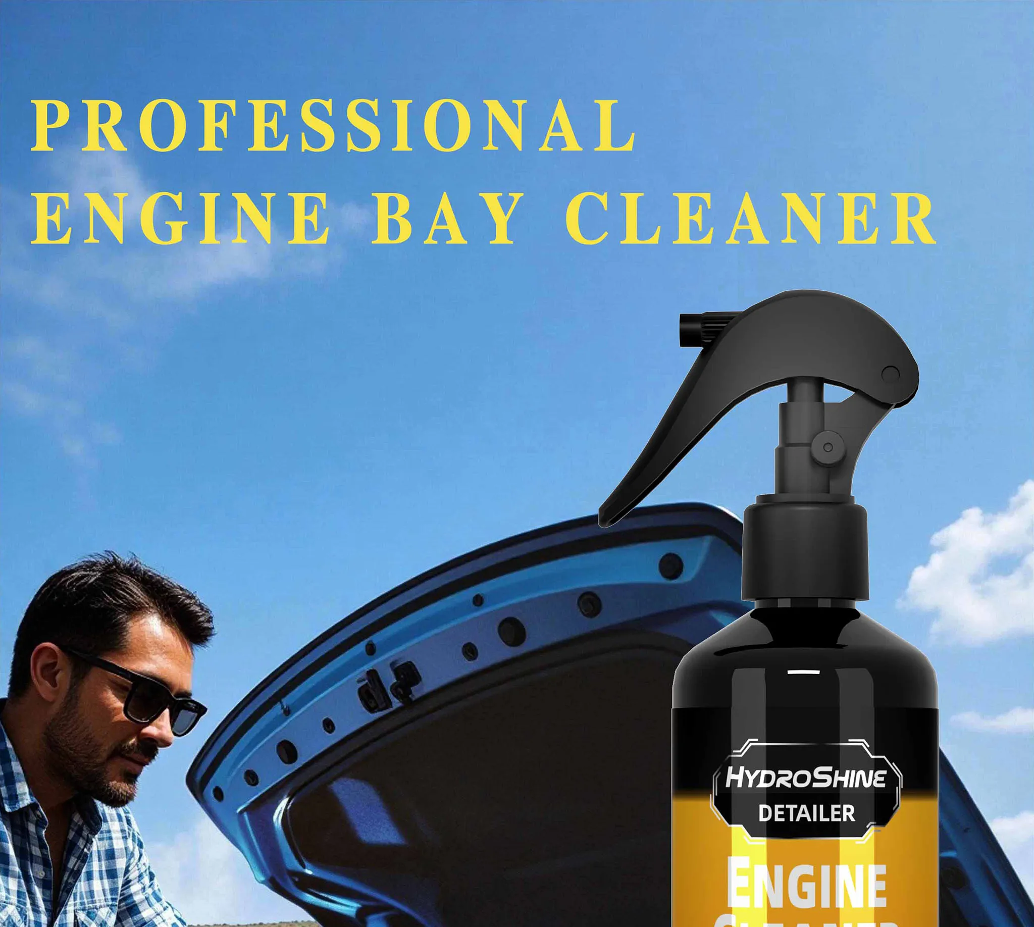 Hydroshine Motorraum-Reiniger Kraftvolle Dekontamination für Auto-Motorraum-Reinigungswerkzeug Schweröl- und Staubreinigungsspray – Detail 1