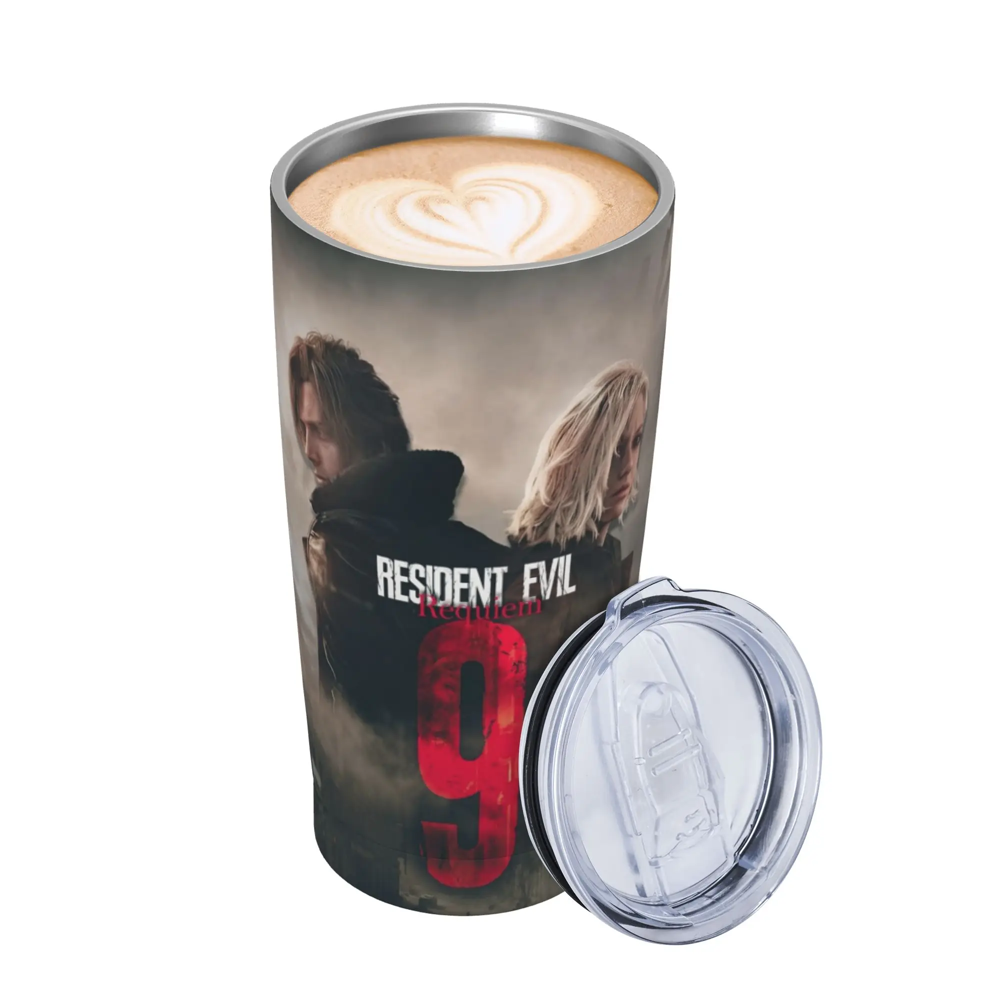 Residents Evils 9 Requiem  Insulated Tumbler with Lid  Vacuum Thermal Mug Double Wall Car Bottle Cups 20oz