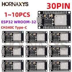 1-10pcs ESP32 WROOM-32 ESP32-S Development Board WiFi+Bluetooth-compatible TYPE-C ESP32 30Pin ESP32 Nodemcu Development Module