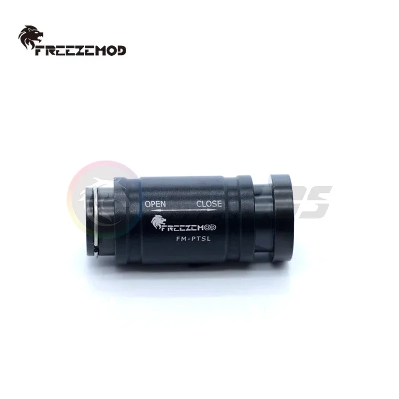 FREEZEMOD Water Stop Valve Flat-Push Type, G1/4'' F-F Thread Hard Tube Building Adjustable Res Water Flow, FM-PTWY