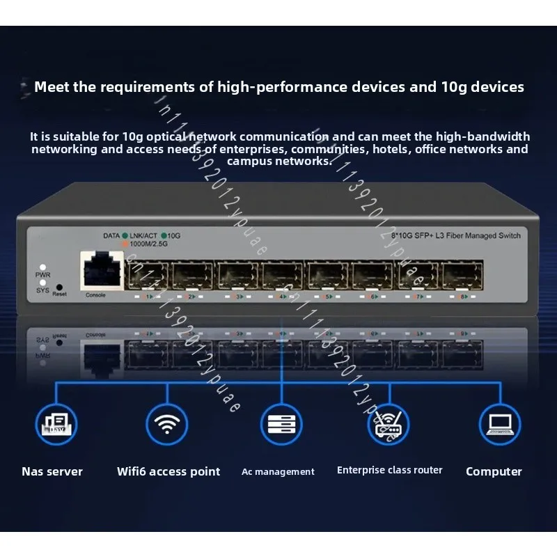 8 Ports 10G Managed Network Switch SFP+ 10G Uplink 2.5G Port Ethernet Switch For NAS Home Server Computer Data Sharing