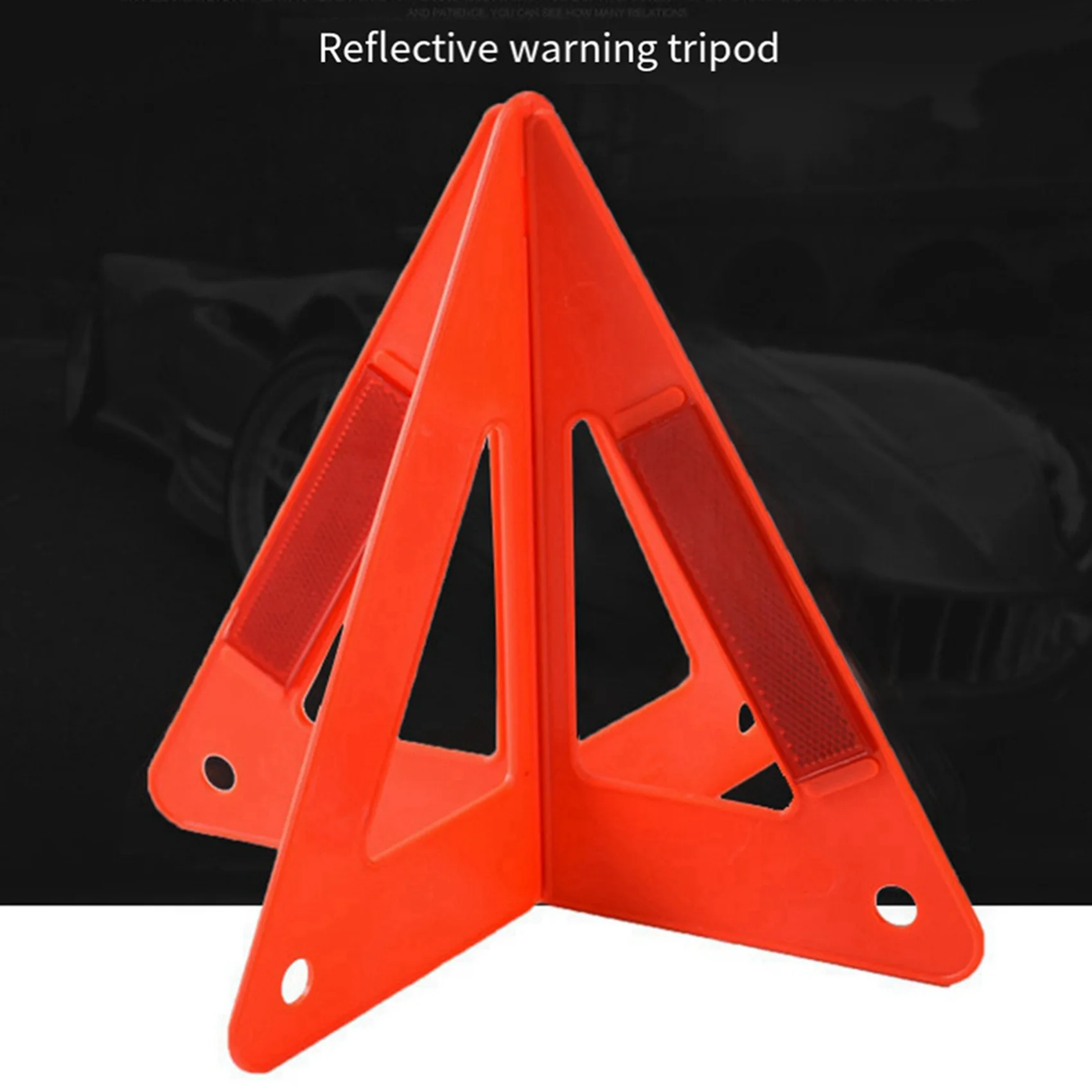 Well 5X Portable Car Auto Reflective Traffic Warning Sign Triangle Foldable Solid Standing Tripod Road Emergency Standby