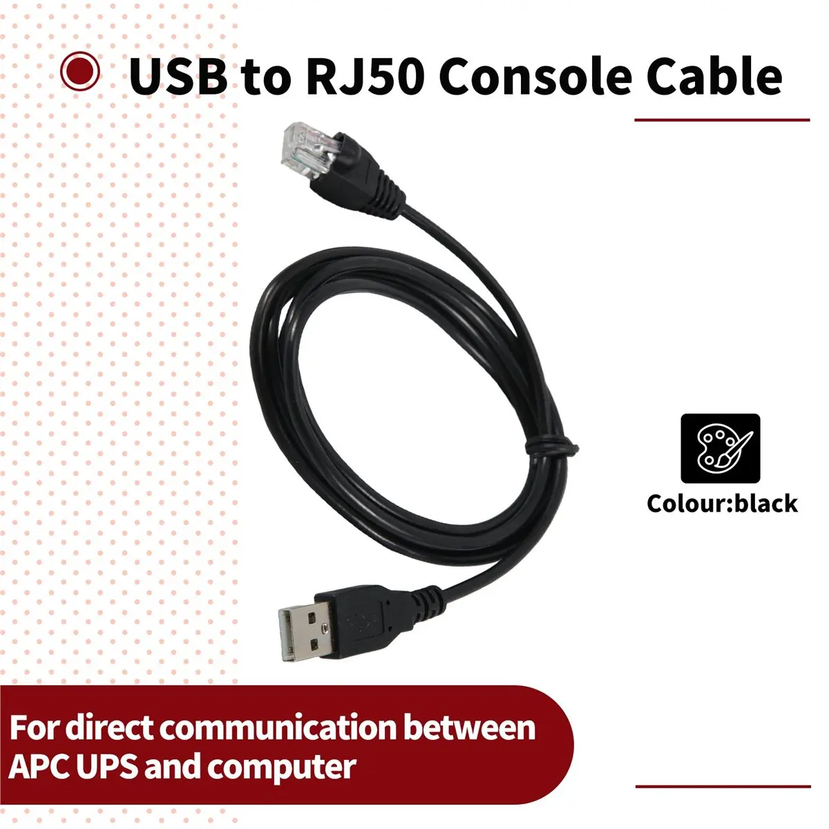 【A89Z】 USB To RJ50 Console Cable with Molded Strain Relief Boot,1.8M