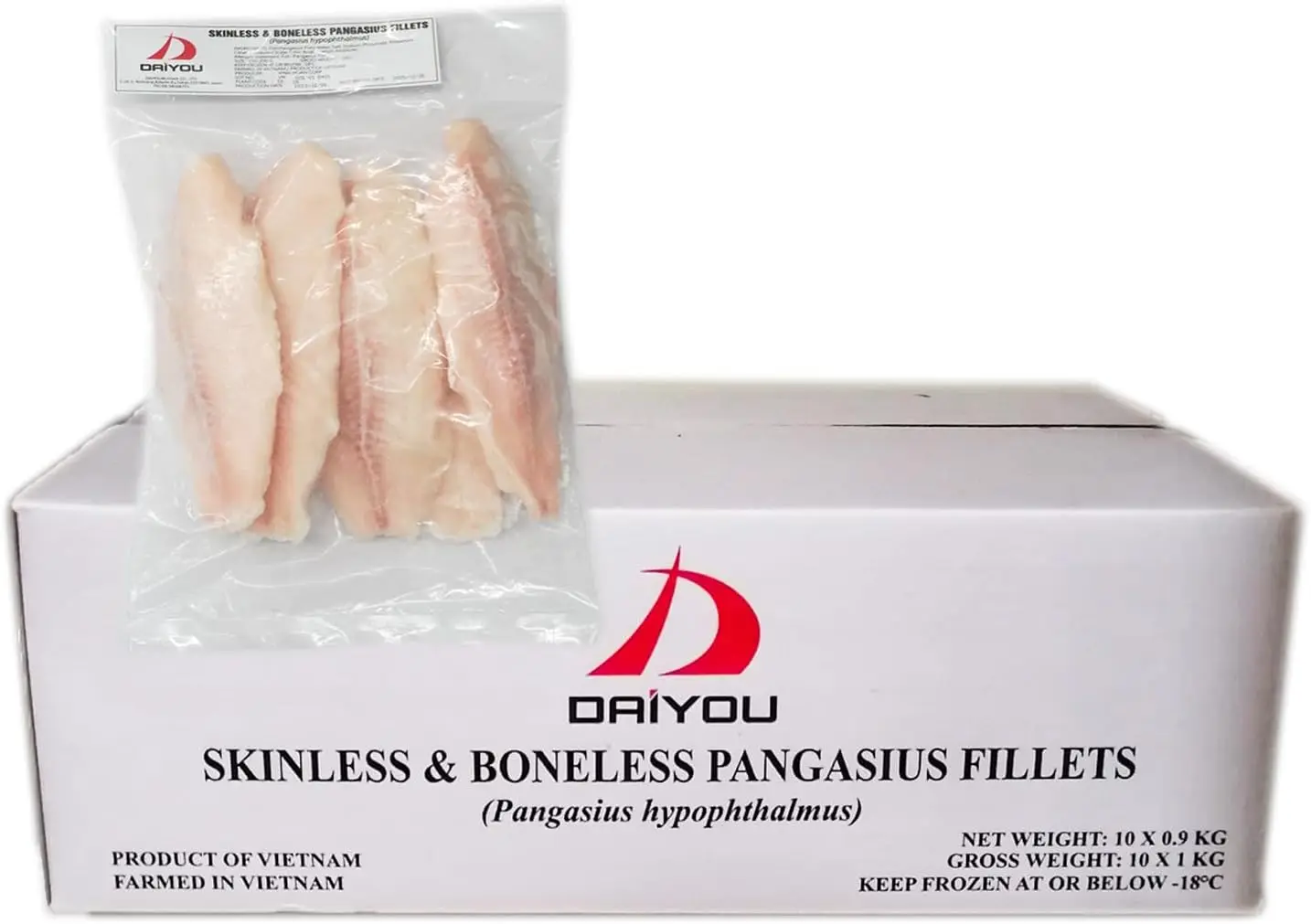 白身魚のフィレ 白身魚 バサフィーレ 10kg(業務用/ベトナム産/骨なし/皮無し) バサ バサフィレ フライ（1㎏×10パック）ケース販売 (10㎏/