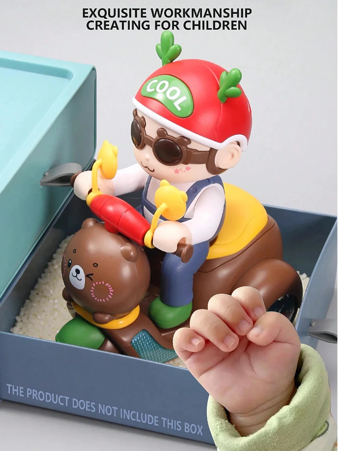 Stunt Rotating Motorcycle Toys Cute Cartoon Children's Christmas Bear Electric Shape with Light Music Boys and Girls Christmas