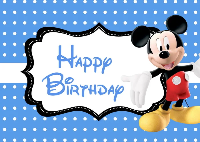 125/150cm Disney Mickey Minnie Mouse Cartoon Theme Kids Happy Birthday Background Baby Shower Boy or Girl Photography Banner