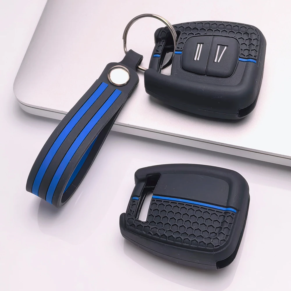 Key Cover for Opel Corsa Astra Adam Cascada Insignia Karl with Keychain Anti-Scratch Shockproof Soft Grip Button Friendly