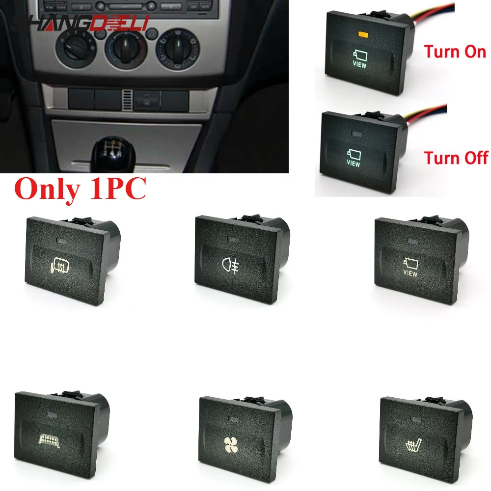 1PC Car VIEW Fan Seat Heated Rear Fog Light Mirror Heated Switch Button With Connect Wire for Ford Focus 2 Mk2 2009 2010 2011