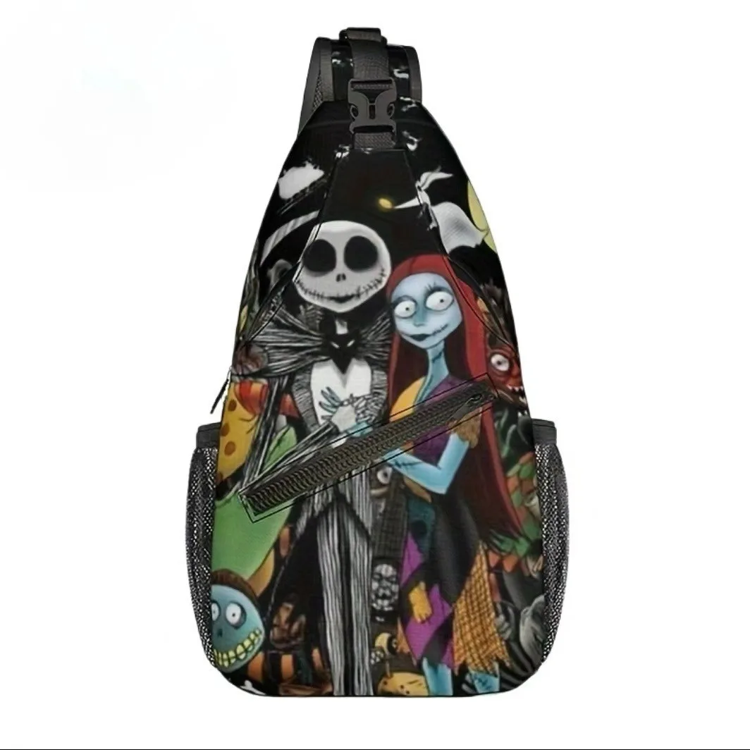 Jack Sally Crossbody Bag Students Cartoon The Nightmare Before Christmas Chest Bags for Men Women