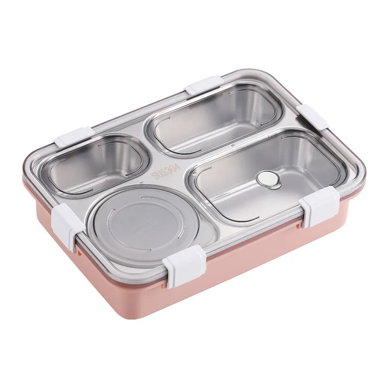 Stainless Steel Double-layer Lnsulated Lunch Box Sealed Divided Bento Box For Students Office Workers Household Preservation Box