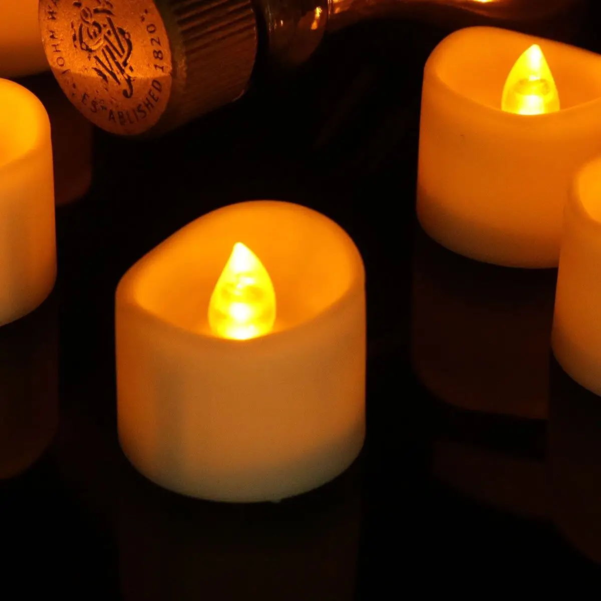 

Remote controlled Battery operated LED Candle tealight Flameless Wavy edge Tea Light F/Wedding Christmas Home decoration-Amber