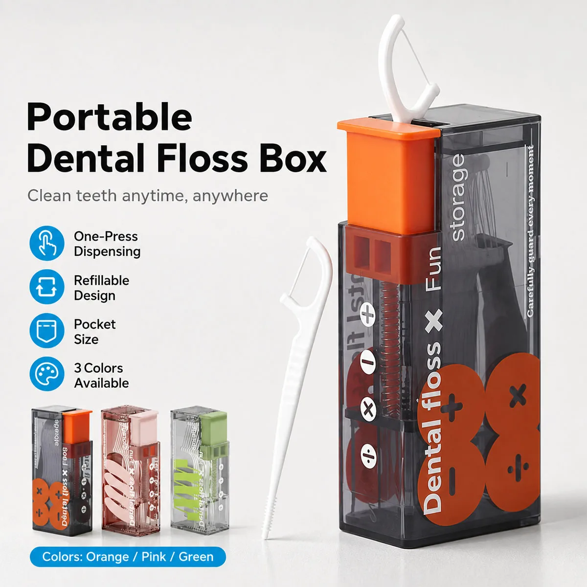 1PC Portable Dental Floss Case Travel Floss Holder Box Hygienic Tooth Floss Storage Dispenser For Home Office Outdoor Oral Care