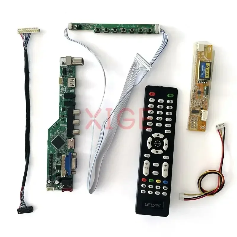 Tarjeta de controlador LCD para TV analógica, Kit de bricolaje 1CCFL, 1280x800, LVDS de 30 Pines, VGA + HDMI + AV + USB + IR, para TX39D30VC1GAA LQ154K1LA LQ154K1LB