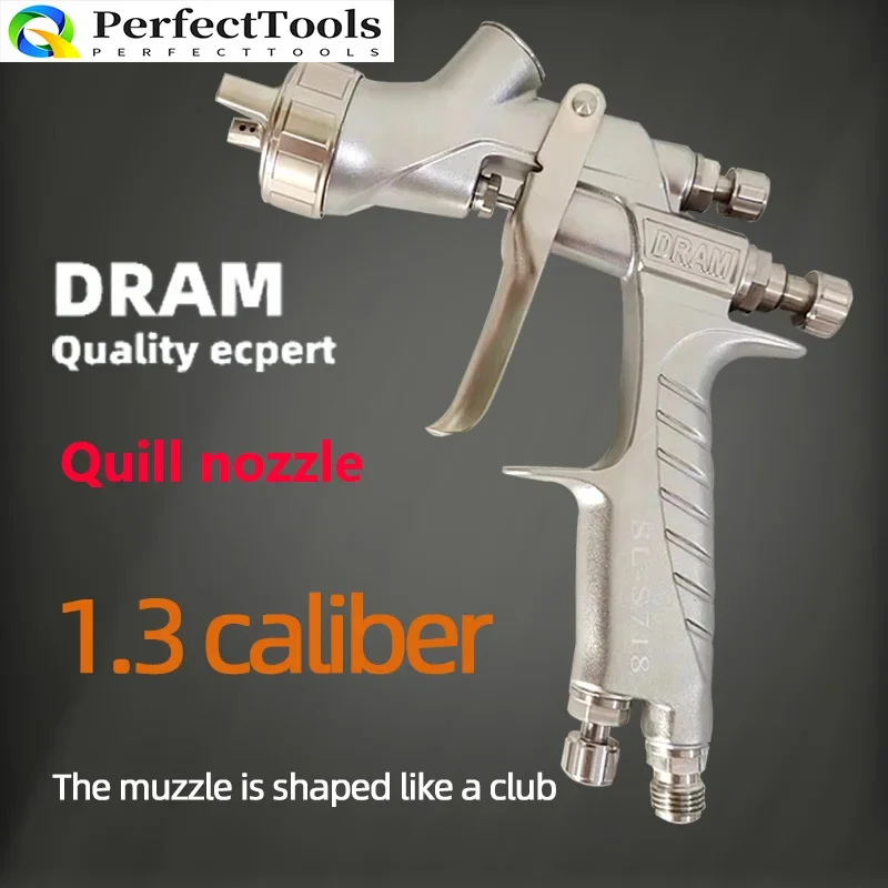 TaiWan DRAM Spray Gun Car Air Spray Gun Professional Tool Nozzle Size 1.3MM On The Tank 600 Ml High Atomization Slot Nozzle