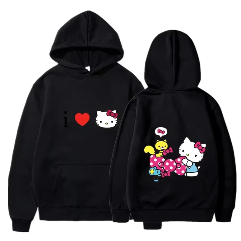 

MINISO 2025 Autumn Hello Kitty Couple Hoodie Men's and Women's Pullover Fashionable Hoodie Winter