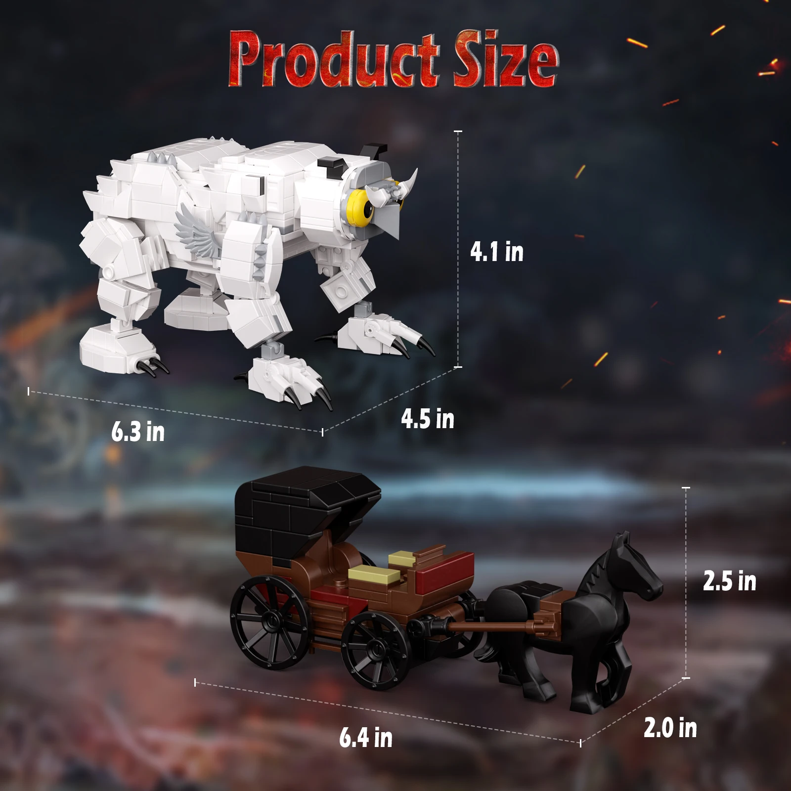 Owlbear＆Carriage Building Blocks Set Classic Dragon Game Owl Monster Cart Action Model Bricks Gifts for Kids Adults