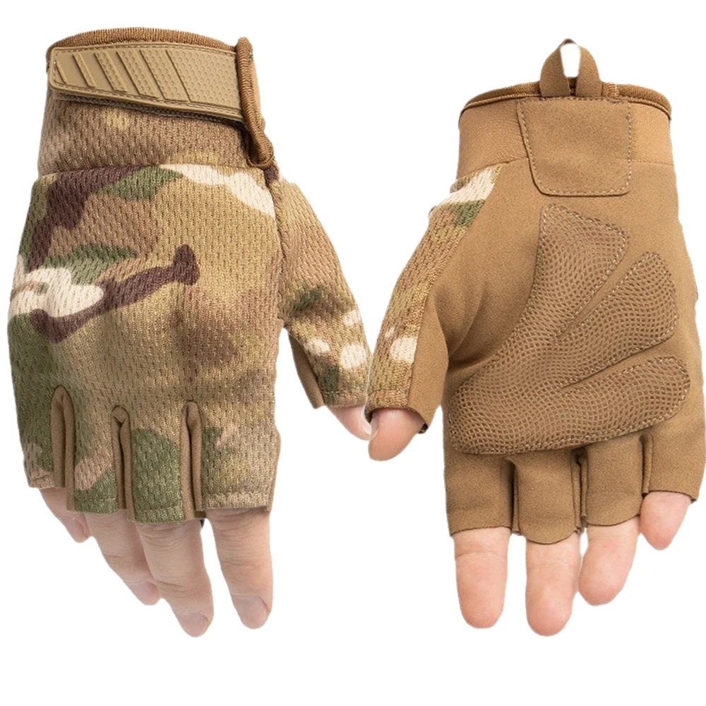 Men Riding Gloves Cycling Bike Half Finger Motos Racing Gloves Antiskid Screen Touch Outdoor Sports Tactical Gloves Protect Gear