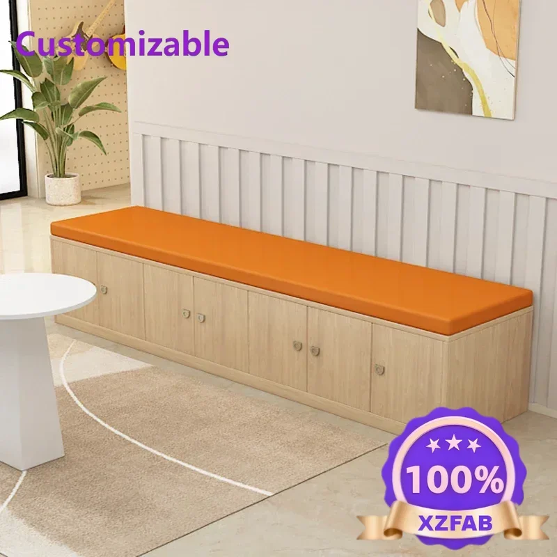 Factory Direct 2026 Modern simple log entry with door, soft bag storage, shoe changing stool, dance studio corridor, lounge area