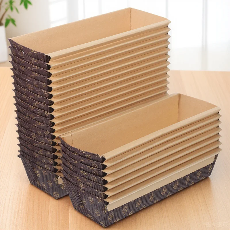 

25Pcs Boat-Shaped Loaf Baking Trays Nonstick Paper Disposable Molds Heat-Resistant Oven Bread Cake Toast Pans Loaf Baking Pan