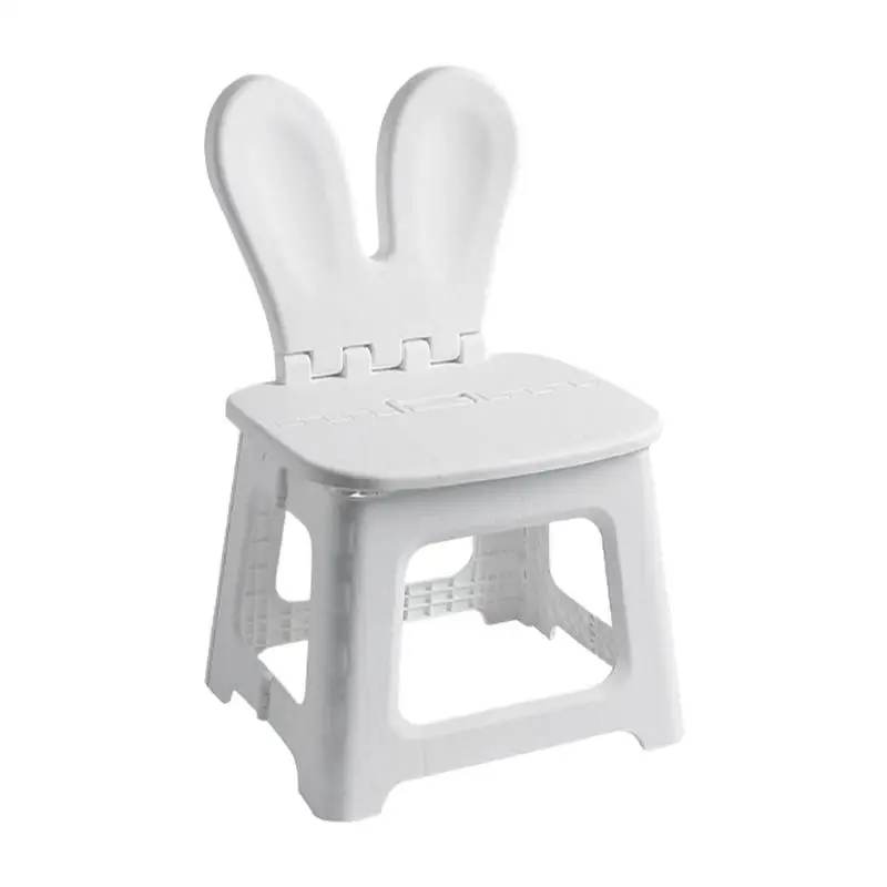 Kids Step Stool Bunny Dinosaur Portable Folding Chair With Back Support Thickened Seat Furniture Home Shoe Changing Chair For