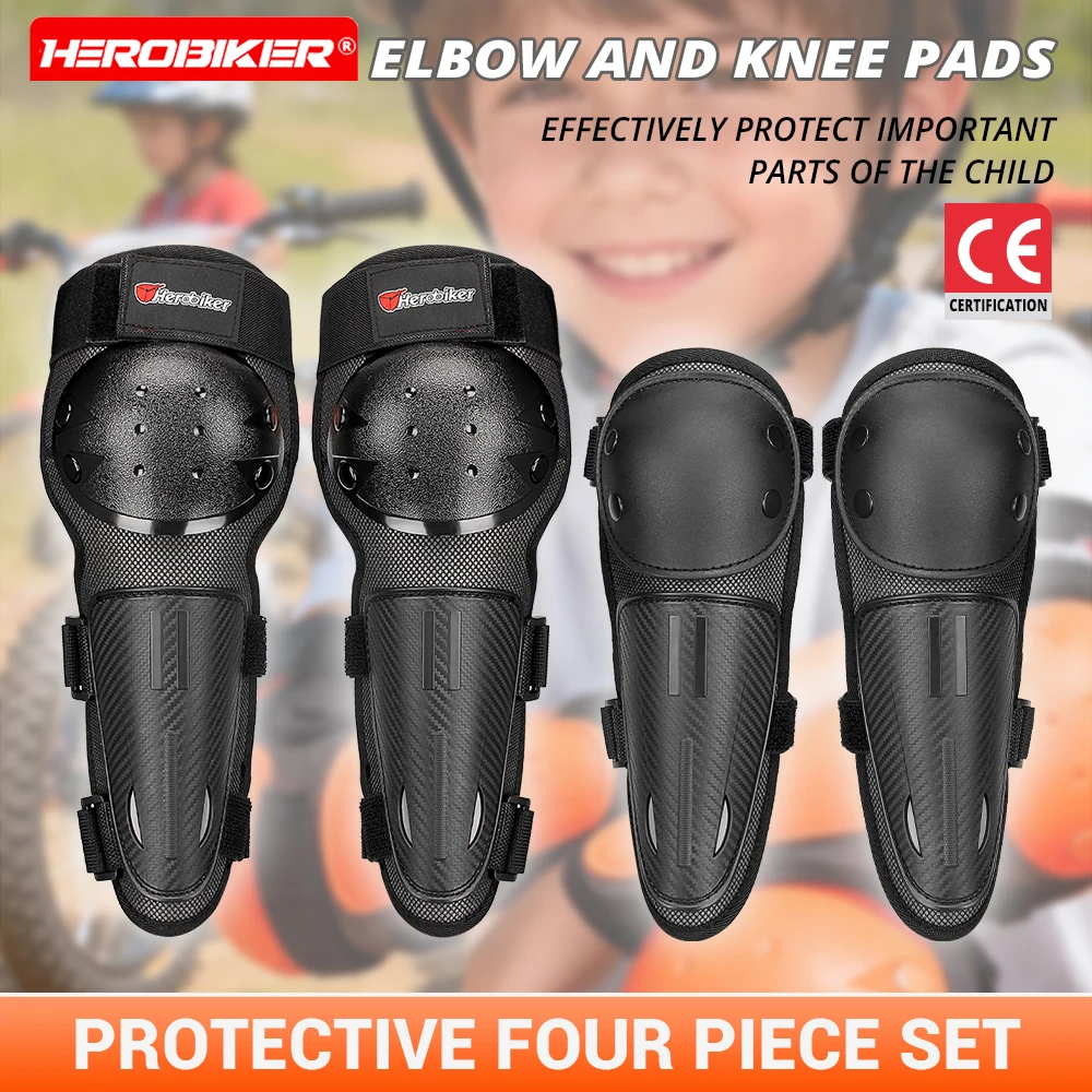 

Four Piece Set Of Children's Motorcycle Knee And Elbow Protection For Outdoor Riding, Extreme Sports Knee And Elbow Protection