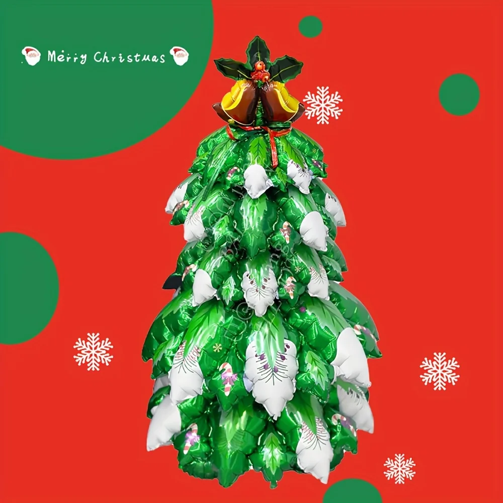 1 Satz stehende, glockenförmige Weihnachtsbaum-Luftballons aus Aluminiumfolie, geeignet für Weihnachtsdekorationen und Feiertagsballons