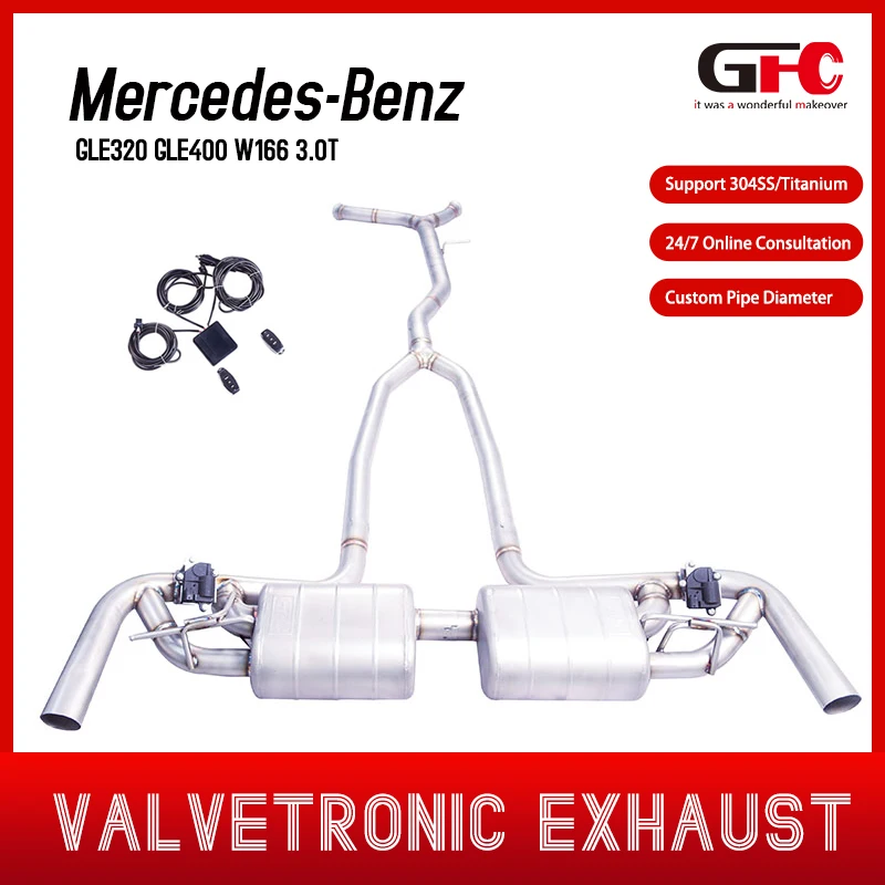 

Выхлопная система Performance Catback для Mercedes Benz GLE320 GLE400 W166 3.0T 2016-2019 Нержавеющая сталь 304