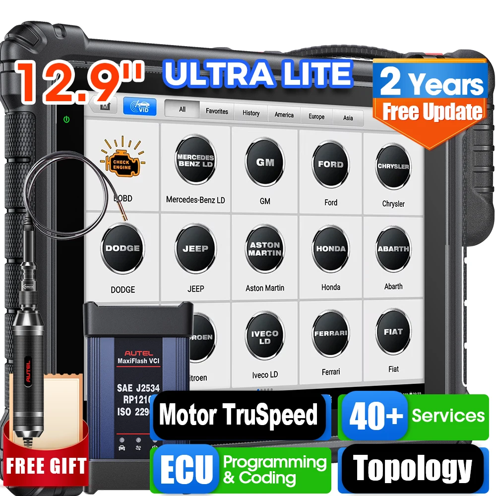 

Autel Ultra Lite Автомобильные диагностические инструменты Сканер Усовершенствованный программатор ECU Инструмент автоматического сканирования Топология Картографирование MS909