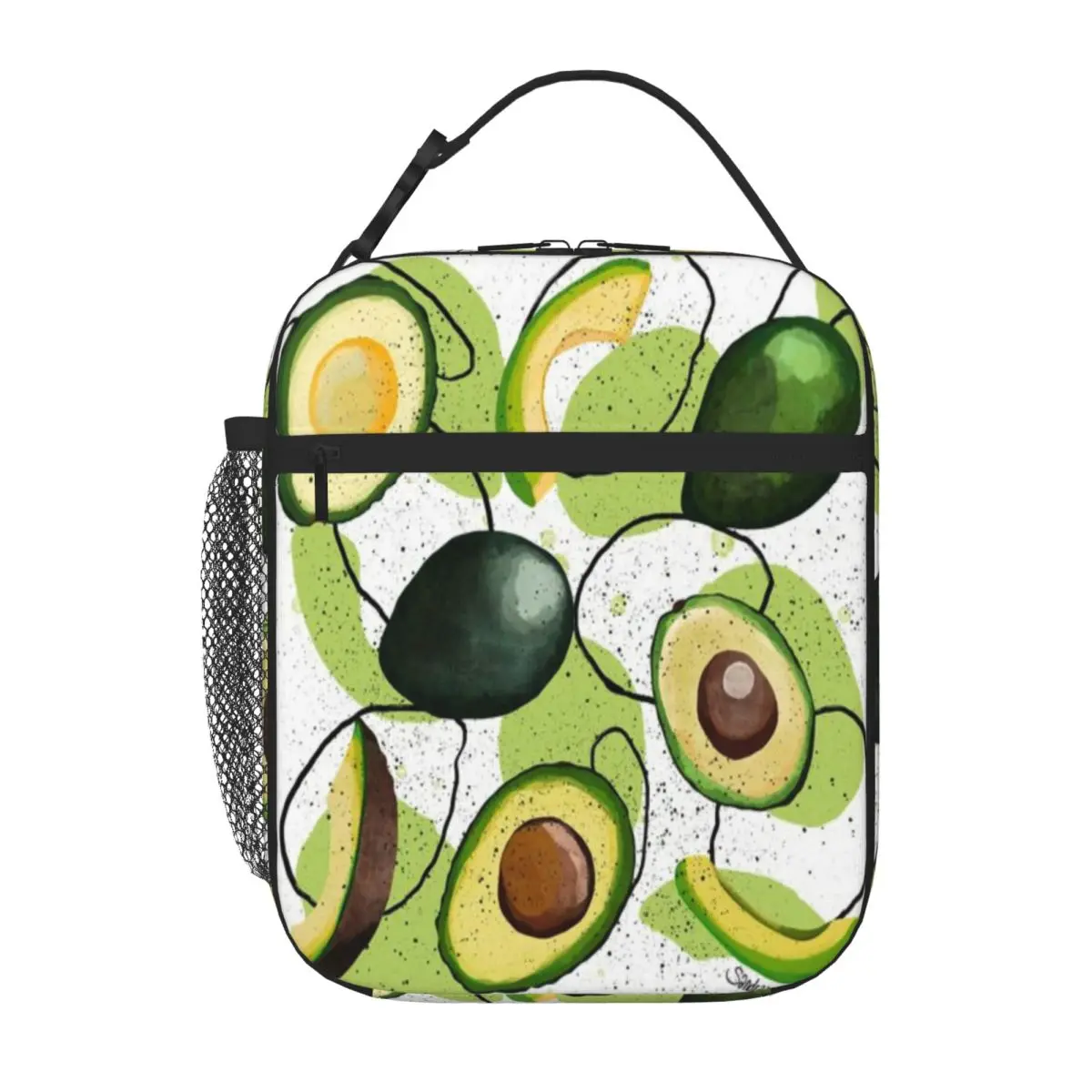 Hot Sale Modern Avocado Graphic Small Lunch Bag Field Work Meal Insulated Snack Tote