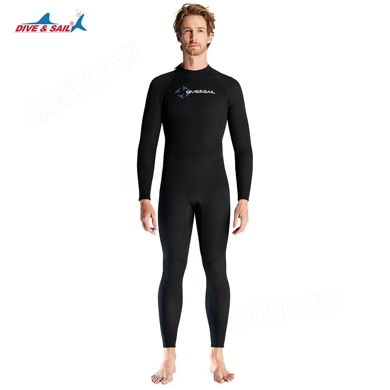 

1.5MM Men's Wetsuit long-sleeved one-piece diving suit for men plus size warm snorkeling and surfing swimsuit