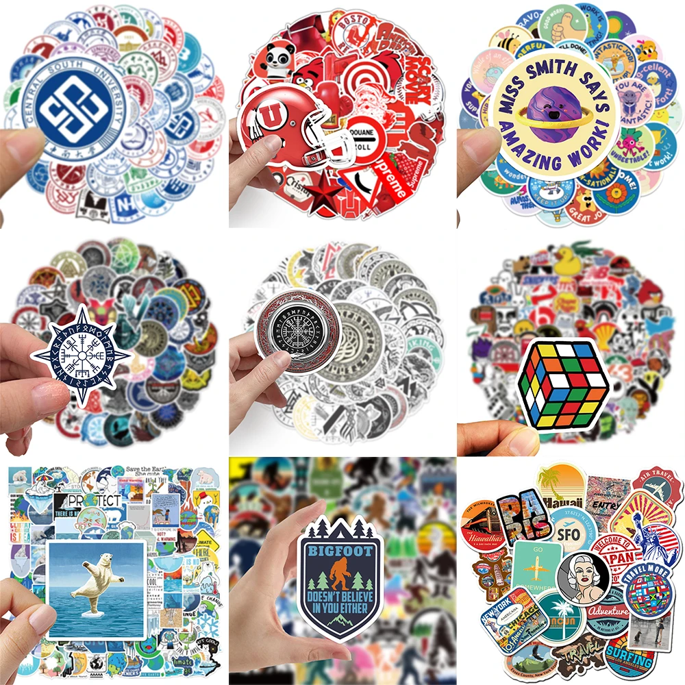 10/30/50PCS Cartoon Pattern Stickers Series Chinese University Logo Graffiti Helmet Luggage Laptop iPad Cup Decoration Wholesale