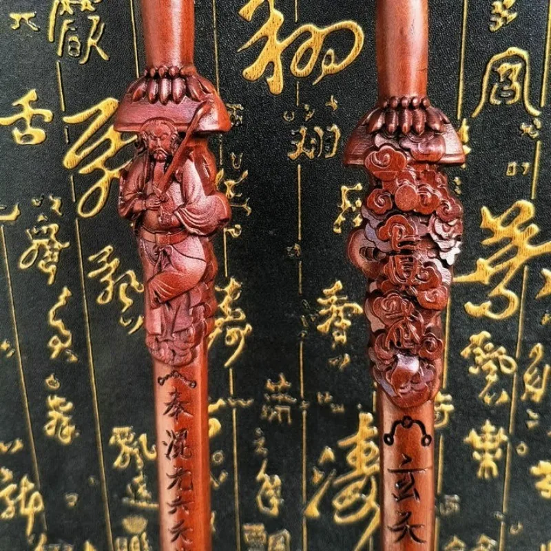 Natural Lightning-Struck Jujube Wood Zhenwu Sword, One-Piece Relief Taoist Tai Chi Bagua Sword, Taoist Ritual Artifact - view 4