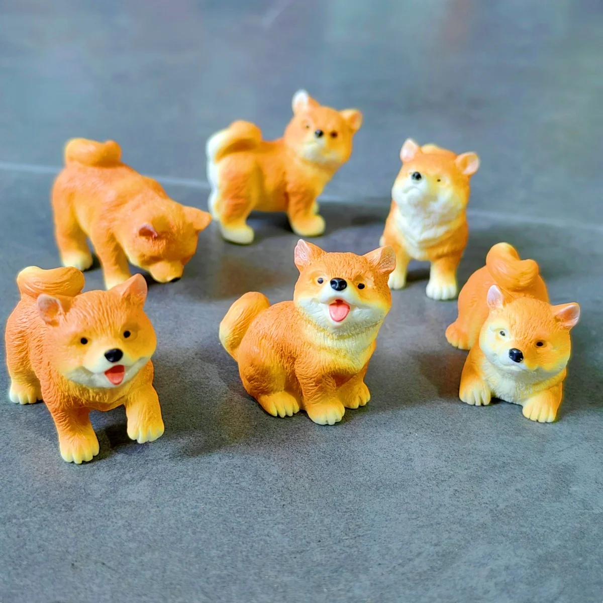 6pc Cute Dog Shiba Inu Animal Decoration Resin Craft Miniature Figure Tiny for Bonsai Microlandscape Fairy Garden Decor